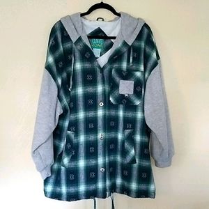 Vintage Oversized plus size flannel hoodie 90s